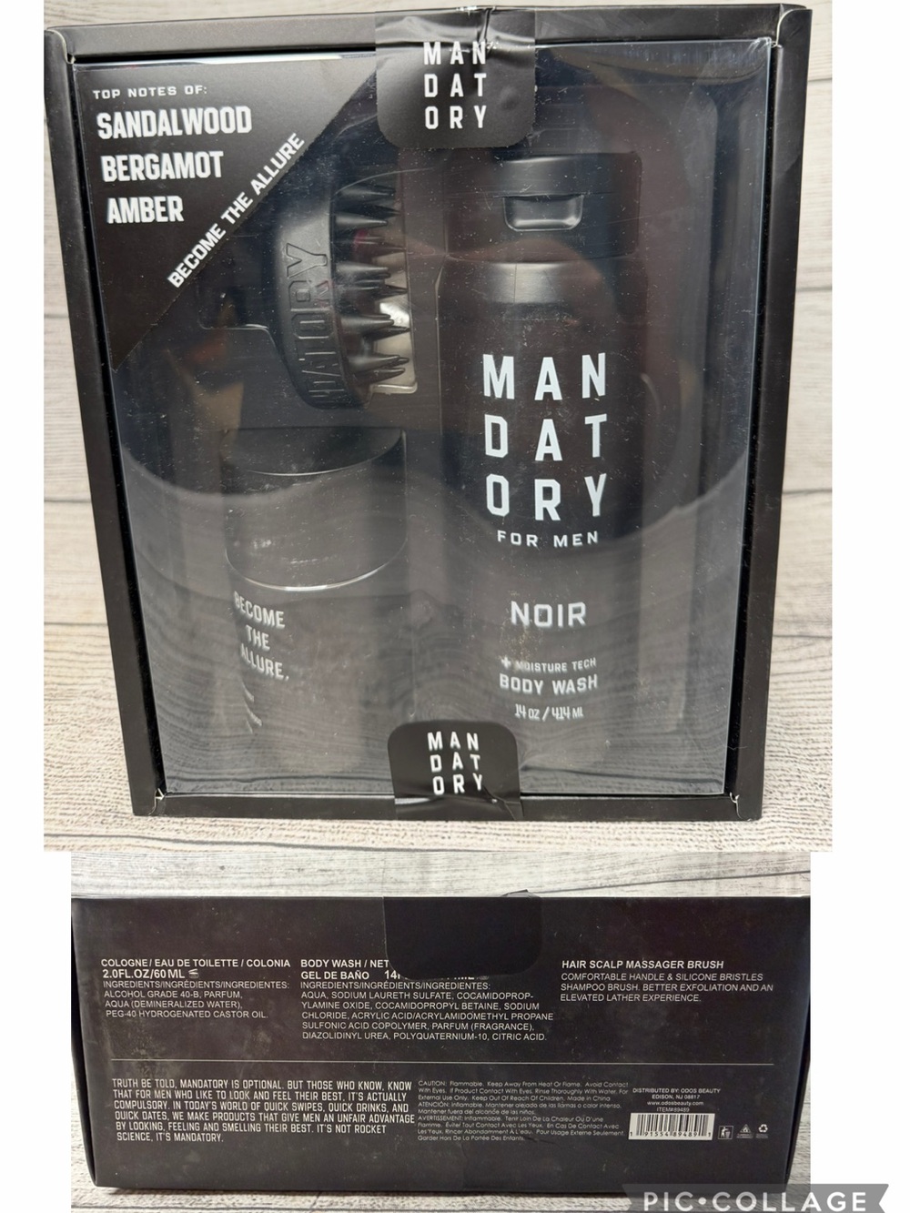 Noir For Men Cologne, Body Wash & Grooming Set – Black